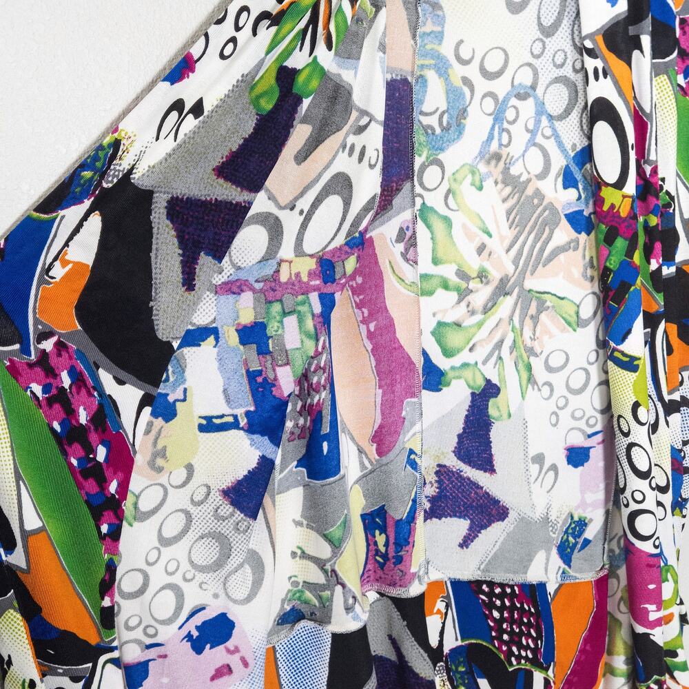 Anna Sui Silk Blend Abstract Print Cardigan XL Artful Statement - Picture 7 of 9